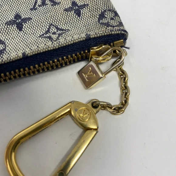 Louis Vuitton Monogram MiniLin Pochette Cles Coin Purse Blue